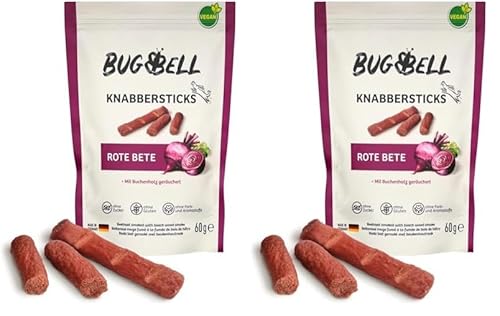 BugBell Softer Hundeleckerli mit Roter Bete 60g, Hundesnack, Dog Treats, Hypoallergen, Vegan, Ohne Zucker, mit Hochwertigen Rohstoffen (Packung mit 2) von BugBell