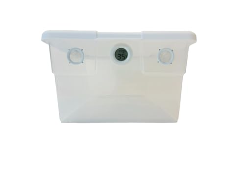 Belüftetes Terrarium, 16 Quart Behälter, Vivarium mit 2 weißen Lüftungsschlitzen und Hygrometer, Luftfeuchtigkeits- und Temperaturthermometer, Sensor für Isopoden, Reptilien, Skorpione, Tausendfüßer Belüftetes Terrarium, 16 Quart Behälter, Vivarium mit 2 weißen Lüftungsschlitzen und Hygrometer, Luftfeuchtigkeits- und Temperaturthermometer, Sensor für Isopoden, Reptilien, Skorpione, Tausendfüßer von Bugzy Bugs