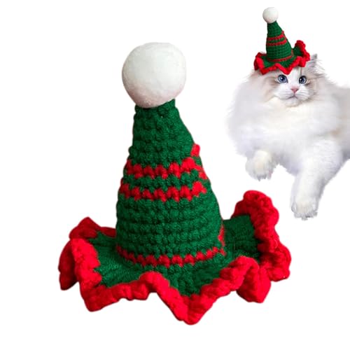 Buhygn Cat Christmas Outfit | Christmas Cat Hat | Pet Christmas Costume | Soft and Cozy Puppy Costume | Pet Accessories for Christmas Trees Holiday Celebrations von Buhygn