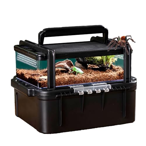 Buhygn Reptile Feeding Container, Portable Reptile Habitat, Terrarium for Reptiles, Reptile Feeding Box, Reptile Hatching Container with Lid for Snake Scorpion Snail Buhygn Reptile Feeding Container, Portable Reptile Habitat, Terrarium for Reptiles, Reptile Feeding Box, Reptile Hatching Container with Lid for Snake Scorpion Snail von Buhygn