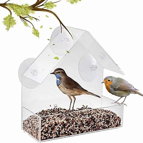Buhygn Transparente -Vogelhäuschen aus Acryl,-Vogelhäuschen für den Außenbereich | Vogelhaus-Futterstation für den Außenbereich | -Vogelhaus im Freien mit starken Saugnäpfen für Garten, Hof, ältere Buhygn Transparente -Vogelhäuschen aus Acryl,-Vogelhäuschen für den Außenbereich | Vogelhaus-Futterstation für den Außenbereich | -Vogelhaus im Freien mit starken Saugnäpfen für Garten, Hof, ältere von Buhygn