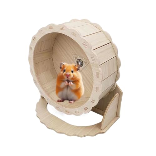 Hamster Holzrad Hamster Klettern Spielzeug Haustier Rad Leise & Leichtläufig Mehrzweck-Design 8 Zoll für Laufen Spielaktivitäten von Buhygn