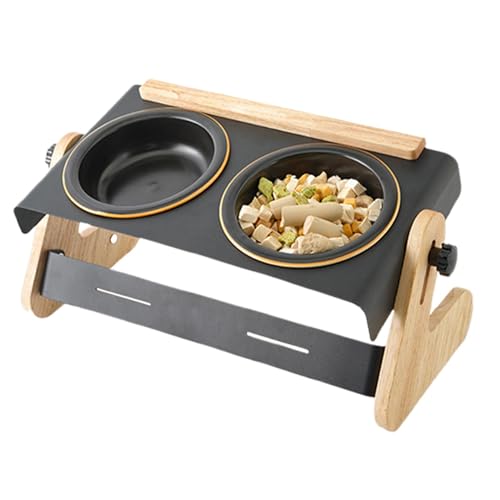 Hundevorschubständer, verstellbare Höhenschalen, erhöhte Pet Bowl -Set, einfach zu reinigen, anpassbarer Komfort, 41,5x20x15,5 cm für Haustiere von Buhygn