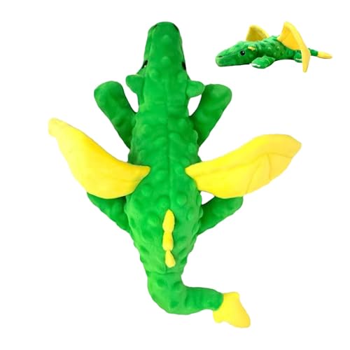 Hundespielzeug Stofftier,Gefüllte Hundespielzeuge, Grüner Plüsch, niedliches Dinosaurier-Form-Hunde-Quietschspielzeug, Weiches, innovatives Trainingszubehör, multifunktionales, bissfestes Hundespielze Hundespielzeug Stofftier,Gefüllte Hundespielzeuge, Grüner Plüsch, niedliches Dinosaurier-Form-Hunde-Quietschspielzeug, Weiches, innovatives Trainingszubehör, multifunktionales, bissfestes Hundespielze von Buhyujkm