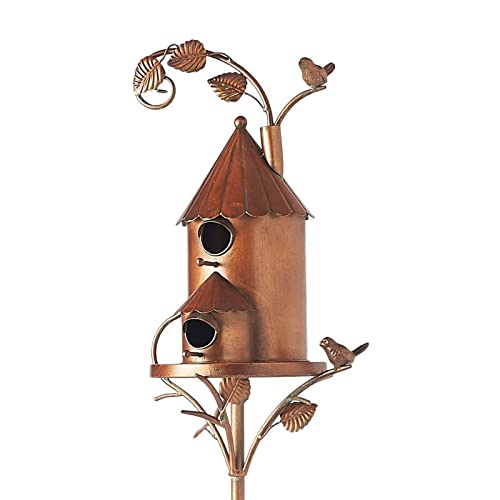 Vogelhütte Vogelhaus mit Pole, Metall Vogelhaus, Vogelhaus für draußen/innen/Garten/Hinterhof Dekor, Geschenk für Vogelliebhaber-C von Bukbag