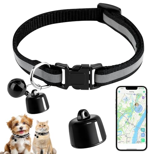 Katzentracker, GPS Tracker für Haustiere, Katze Hund Tracker ohne monatliche Gebühren für Standortverfolgung, kompatibel mit iOS / Android, Anti-Verlust-Katzen-Tracker-Halsband für Katze, Hund von Bukbas