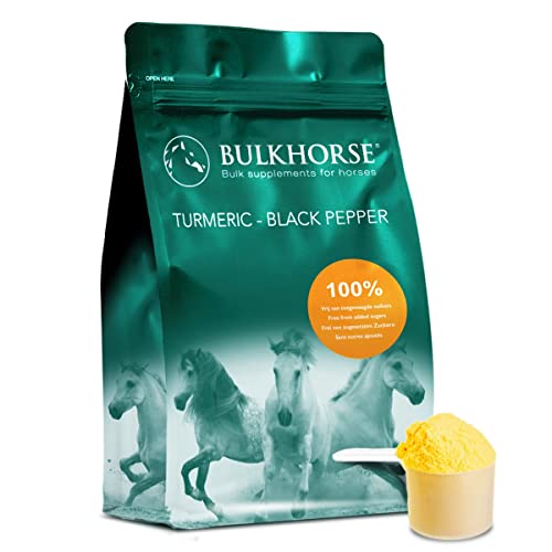 BulkHorse Kurkuma + schwarzer Pfeffer | KURKUMA für die GELENKFUNKTION und VERDAUUNG | 100% frei von zugesetztem Zucker | 1000 g von BulkHorse