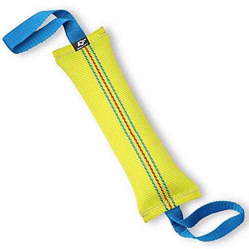 Bull Fit Beisswurst für Hunde, 30 cm, mit Zwei Schlaufen - Sehr Robustes Hundespielzeug zum Training, Tauziehen und Zerrspiele mit Hund - Aus hochwertigem Feuerwehrschlauch handgefertigt von Bull Fit