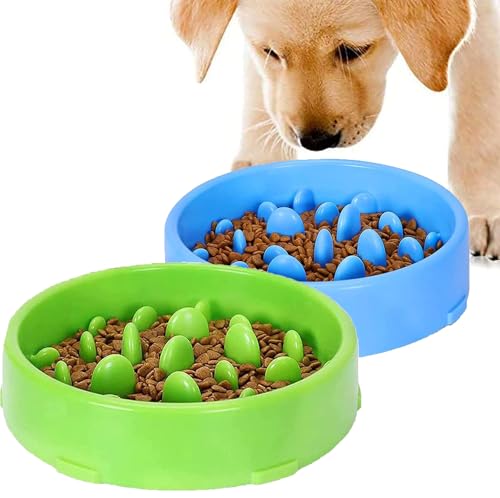 2 Stück Langsame Fütterung Hundenapf, Anti Schling Napf Hund Interaktiver Hundenapf, Futternapf Langsam Fressen Slow Feeder Dog Bowl Futterschale mit Anti-Rutsch-Boden für Hunde Hund Katze und Welpen von Bull Tiger Prestige