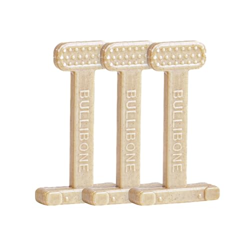 Bullibone Nylon-Kauspielzeug für Hunde, Nylonknochen – verbessert die Zahnhygiene, leicht zu greifende Unterseite und durchdringt mit Geschmack (klein, 3er-Pack, Huhn) von Bullibone