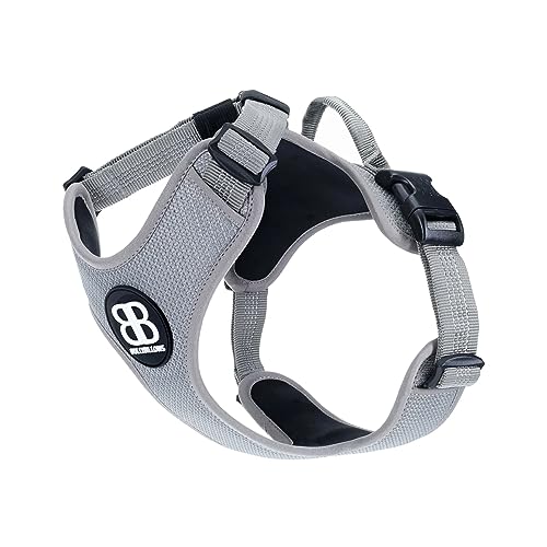 BullyBillows Active Light Hunde Geschirr mit Griff, hochwertiges Hundegeschirr mit gepolstertem Futter und stark reflektierendem Hundegeschirr, geeignet für alle Hunderassen, Grau, Groß BullyBillows Active Light Hunde Geschirr mit Griff, hochwertiges Hundegeschirr mit gepolstertem Futter und stark reflektierendem Hundegeschirr, geeignet für alle Hunderassen, Grau, Groß von BullyBillows