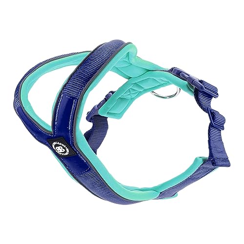 BullyBillows Hundegeschirr zum Hineinschlüpfen | Schaumstoffgepolstert | Mit Neopren Gefüttert, Verstellbar | Y-Form mit Reflexstreifen & Edelstahl-D-Schlaufe | Blau-Türkis | Klein BullyBillows Hundegeschirr zum Hineinschlüpfen | Schaumstoffgepolstert | Mit Neopren Gefüttert, Verstellbar | Y-Form mit Reflexstreifen & Edelstahl-D-Schlaufe | Blau-Türkis | Klein von BullyBillows