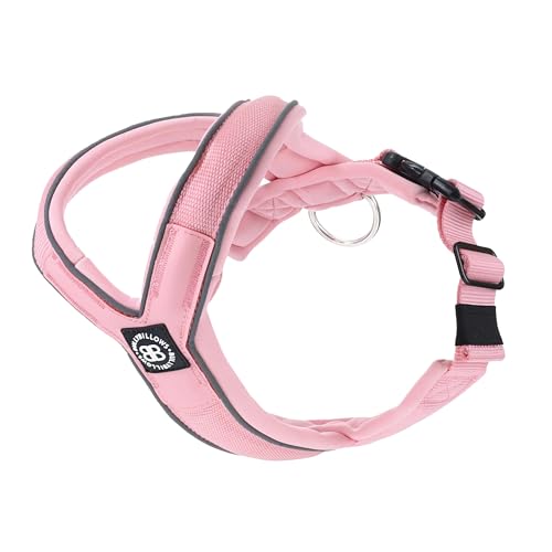 BullyBillows Hundegeschirr zum Hineinschlüpfen | Schaumstoffgepolstert | Mit Neopren Gefüttert, Verstellbar | Y-Form mit Reflexstreifen & Edelstahl-D-Schlaufe | Rosa | Mittel BullyBillows Hundegeschirr zum Hineinschlüpfen | Schaumstoffgepolstert | Mit Neopren Gefüttert, Verstellbar | Y-Form mit Reflexstreifen & Edelstahl-D-Schlaufe | Rosa | Mittel von BullyBillows