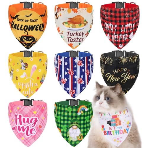 Bulyoou Katzenhalsbänder, verstellbar, für Halloween, Thanksgiving, Weihnachtsdekoration, 9 Stück Bulyoou Katzenhalsbänder, verstellbar, für Halloween, Thanksgiving, Weihnachtsdekoration, 9 Stück von Bulyoou
