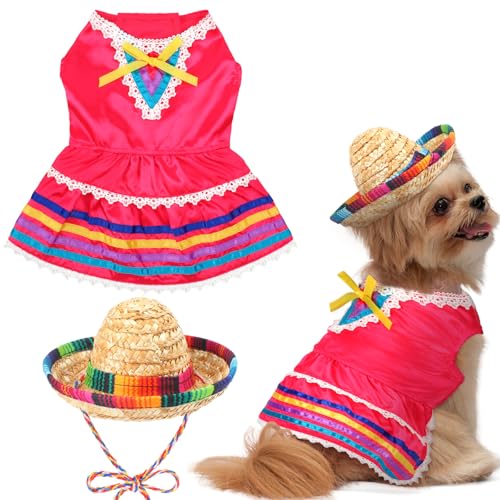 Bulyoou Mariachi Mexikanisches Hundekostüm-Set, mexikanisches Hundekleid und Sombrero Charro für Welpen, Katzen, Haustiere, Mexiko-Kostüm, Halloween, Mexiko, Unabhängigkeitstag, Día De Los Muertos Bulyoou Mariachi Mexikanisches Hundekostüm-Set, mexikanisches Hundekleid und Sombrero Charro für Welpen, Katzen, Haustiere, Mexiko-Kostüm, Halloween, Mexiko, Unabhängigkeitstag, Día De Los Muertos von Bulyoou