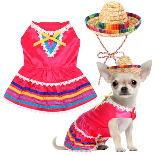Bulyoou Mariachi Mexikanisches Hundekostüm-Set, mexikanisches Hundekleid und Sombrero Charro für Welpen, Katzen, Haustiere, Mexiko-Kostüm, Halloween, Mexiko, Unabhängigkeitstag, Día De Los Muertos Bulyoou Mariachi Mexikanisches Hundekostüm-Set, mexikanisches Hundekleid und Sombrero Charro für Welpen, Katzen, Haustiere, Mexiko-Kostüm, Halloween, Mexiko, Unabhängigkeitstag, Día De Los Muertos von Bulyoou