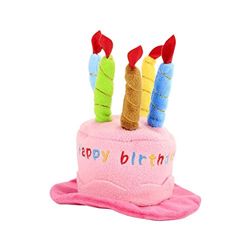 Bulz Pet Hund Geburtstag Hut, Haustier Kopfbedeckung mit Kuchen und Kerzen Design für Haustier Hund Geburtstagsparty, um eine glückliche Zeit zu genießen (Einheitsgröße) von Bulz