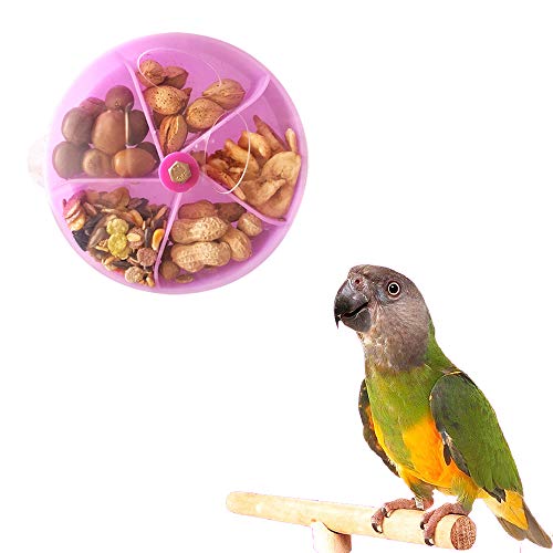 Futterstation für Vögel, intelligentes Futterfuß, drehbares Rad, IQ-Spielzeug für Papageien, Vogel (lila) von Bulz