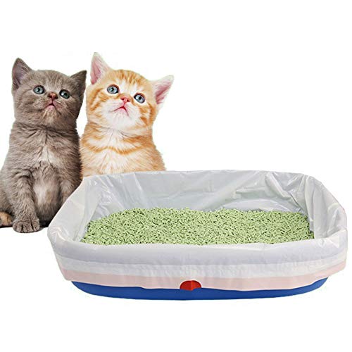 Katzentoiletten-Einlagen mit Kordelzug, 10 Stück, verdickter Haustier-Müllbeutel (L) von Bulz