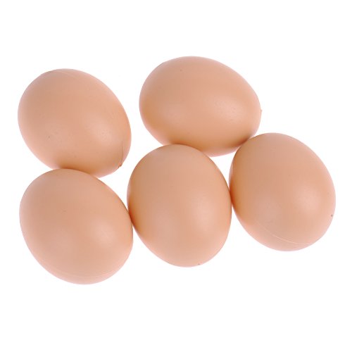 BULZEU Chicken Coop Zubehör Geflügel Hen Plastic Fake Dummy Eier für Hühner Packung mit 5 Stück von BULZEU