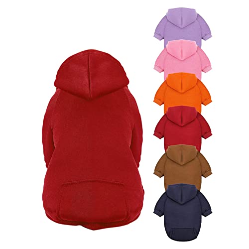 Bumdenuu 6 Stück Hunde-Kapuzen-Kleidung für Hunde, Pullover mit Hut, Winterkleidung für Haustiere, warme Hoodie, Mantel, Pullover für kleine Hunde, Katzen, S von Bumdenuu