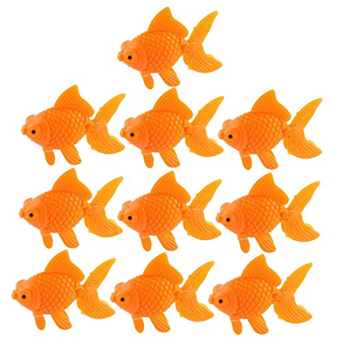 Bumdenuu Aquarium Orange Kunststoff Goldfisch Verzierung Aquarium Dekoration 10 Stueck von Bumdenuu