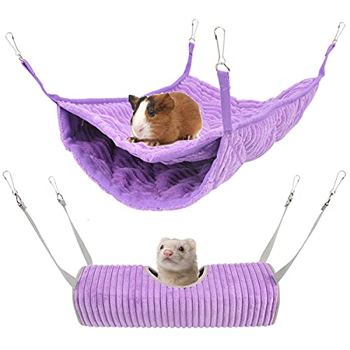 Kleintier-Hängematte, Frettchen-Hängematte, Hängematte und Tunnel, Hamster, Eichhörnchen, Zuckerschleuder, Meerschweinchen, Frettchen Zubehör, Hängeversteck Tunnel, Röhrenspielzeug für Käfig (lila) Kleintier-Hängematte, Frettchen-Hängematte, Hängematte und Tunnel, Hamster, Eichhörnchen, Zuckerschleuder, Meerschweinchen, Frettchen Zubehör, Hängeversteck Tunnel, Röhrenspielzeug für Käfig (lila) von BundleMall