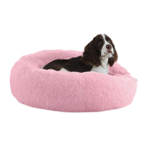 Bunlitent Beruhigendes Hundebett, Anti-Angst-Donut-Hundebett, warm, gemütlich, weich, niedlich, rund, waschbar, Marshmallow-Kuschelnest, Welpen, Hunde und Katzen, 76,2 cm, Rosa Bunlitent Beruhigendes Hundebett, Anti-Angst-Donut-Hundebett, warm, gemütlich, weich, niedlich, rund, waschbar, Marshmallow-Kuschelnest, Welpen, Hunde und Katzen, 76,2 cm, Rosa von Bunlitent