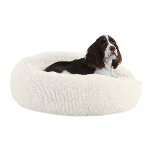 Bunlitent Beruhigendes Hundebett, Anti-Angst-Donut-Hundebett, warm, gemütlich, weich, niedlich, rund, waschbar, Marshmallow-Kuschelnest, für Welpen, Hunde und Katzen, 76,2 cm, Weiß Bunlitent Beruhigendes Hundebett, Anti-Angst-Donut-Hundebett, warm, gemütlich, weich, niedlich, rund, waschbar, Marshmallow-Kuschelnest, für Welpen, Hunde und Katzen, 76,2 cm, Weiß von Bunlitent