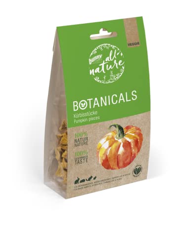 Bunny Nature BOTANICALS Snacks - Kürbisstücke | 80 g | Ergänzungsfuttermittel für Zwergkaninchen, Meerschweinchen, Chinchillas & Degus | Natürlich luftgetrocknet und Crispy von Bunny Nature