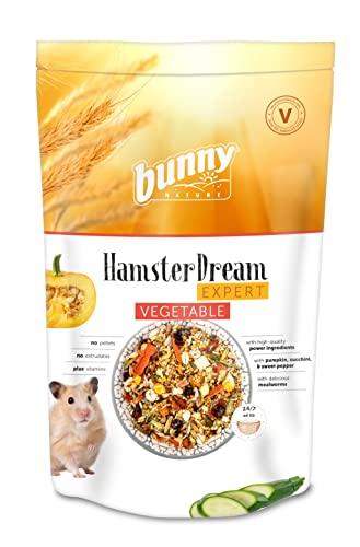 Bunny HamsterTraum EXPERT Vegetable | 500 g | Alleinfuttermittel für Hamster | Ohne Zucker, Zusatzstoffe, Geschmacksverstärker oder Farbstoffe | Mit Vitaminen und Nährstoffen von Bunny Nature