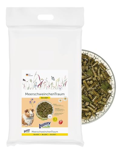 bunnyNature MeerschweinchenTraum BASIC 1,5kg | Biodivers & reich an Vitamin C | 3-Faser-Mix für Zahnabrieb | Vitaminreiche Inhaltsstoffe | Faserreiche Kost ab dem 5. Lebensmonat | Unbegrenzt fütterbar von Bunny Nature