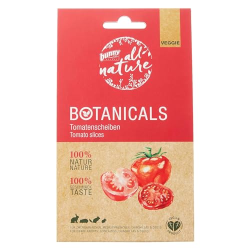 Bunny All Nature BOTANICALS Snacks Tomatenscheiben | 35 g | Ergänzungsfuttermittel für Zwergkaninchen, Meerschweinchen, Chinchillas & Degus | Getrocknete Tomatenscheiben von Bunny Nature