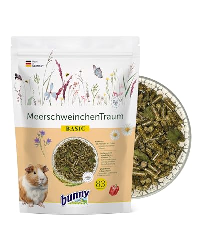 bunnyNature MeerschweinchenTraum Basic 1,5kg | Biodivers & Reich an Vitamin C | 3-Faser-Mix für Zahnabrieb | Artgerechte Ernährung | Vitaminreiche Inhaltsstoffe | Faserreiche Kost von Bunny Nature