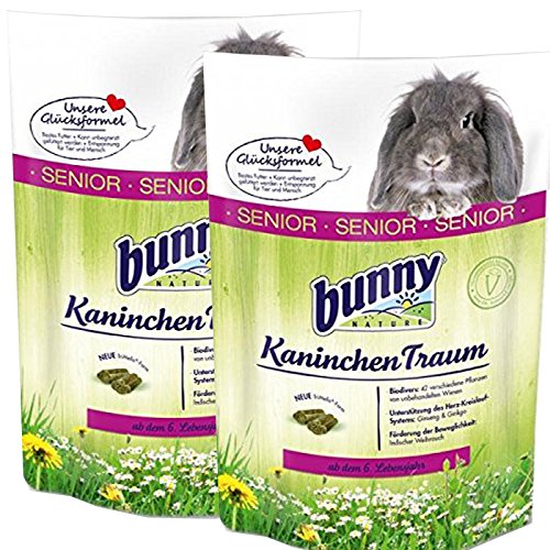 2 x 4 kg= 8 kg Bunny Kaninchen Traum Senior Futter für Zwergkaninchen ab 6 Jahre von Bunny