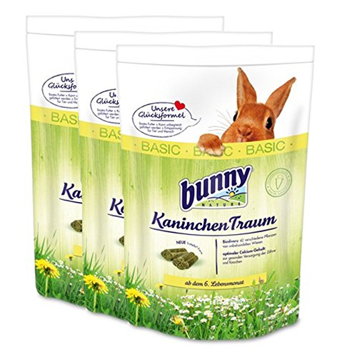 3 x 4 kg = 12 kg Bunny Kaninchen Traum Basic mit 42 verschiedenen Grünpflanzen von MAYBEAUX