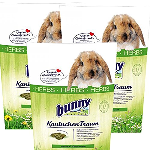 3 x 4 kg = 12 kg Bunny Kaninchen Traum Kräuter / herbs für Zwergkaninchen von Bunny