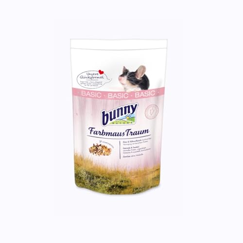 Bunny FarbmausTraum Basic | 500 g | Alleinfuttermittel für Farbmäuse | Ohne Zucker, Zusatzstoffe, Geschmacksverstärker oder Farbstoffe | Mit Käse & Hühnerfleisch von Bunny