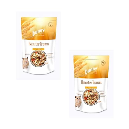 Bunny HamsterTraum Expert | Doppelpack | 2 x 500 g | Alleinfuttermittel für Hamster | Ohne Pellets, ohne Extrudate, Plus Vitamine | Mit schmackhaften Mehlwürmern und Sesam von Bunny