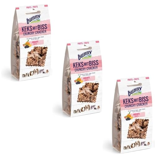 Bunny Keks mit Biss - Früchte | 3er Pack | 3 x 50 g | Ergänzungsfuttermittel für Nager | Kann unterstützend den Blutzuckerspiegel regulieren und Wohlbefinden fördern Bunny Keks mit Biss - Früchte | 3er Pack | 3 x 50 g | Ergänzungsfuttermittel für Nager | Kann unterstützend den Blutzuckerspiegel regulieren und Wohlbefinden fördern von Bunny