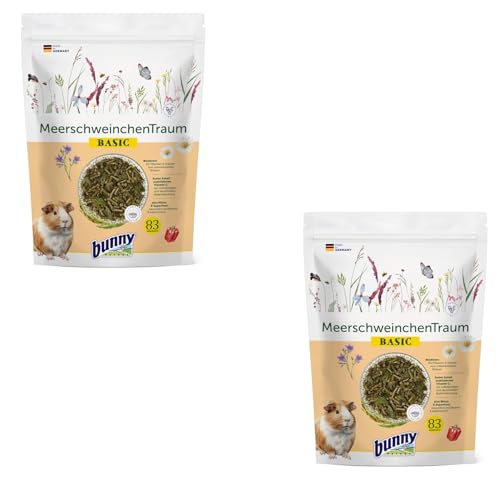 Bunny Nature MeerschweinchenTraum Basic | Doppelpack | 2 x 600 g | Alleinfuttermittel für Meerschweinchen | Ab dem 5. Lebensmonat | Mit Pflanzen aus der Heimat der Meerschweinchen von Bunny