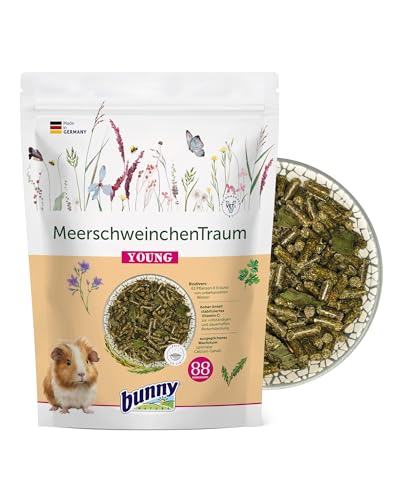 bunnyNature MeerschweinchenTraum Young - Meerschweinchen Alleinfuttermittel bis zum 5. Lebensmonat - 63 Pflanzen & Kräuter, Vitamin C & Superfood - 1,5kg von bunny NATURE