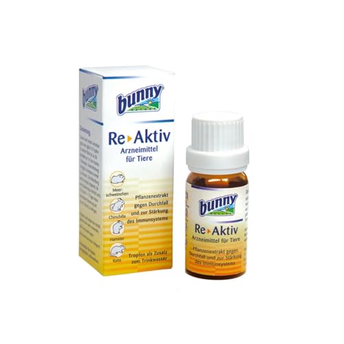 Bunny Nature RE-Aktiv Tropfen | 10 ml | Pflanzenextrakt zur Stärkung des Immunsystems | Tropfen als Zusatz ins Trinkwasser | Zur Vorbeugung und Behandlung von Durchfällenvon Kleintieren von Bunny