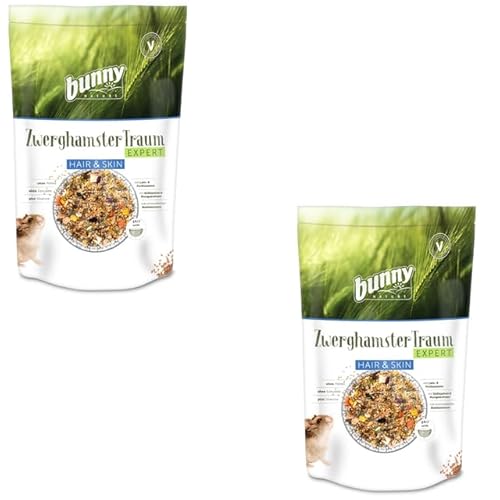 Bunny Nature ZwerghamsterTraum EXPERT Hair & Skin | Doppelpack | 2 x 500 g | Alleinfuttermittel für Zwerghamster | Zur Unterstützung von Haut & Haar | Ohne Pellets und Extrudate Bunny Nature ZwerghamsterTraum EXPERT Hair & Skin | Doppelpack | 2 x 500 g | Alleinfuttermittel für Zwerghamster | Zur Unterstützung von Haut & Haar | Ohne Pellets und Extrudate von Bunny