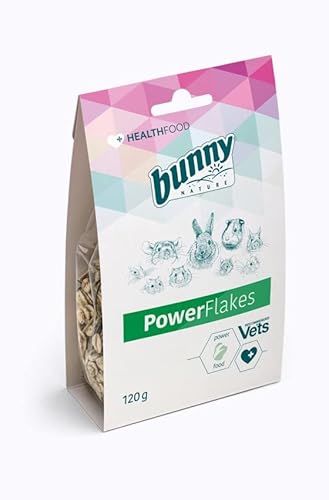 Bunny Powerflakes | 120g | Ergänzungsfuttermittel für Zwergkaninchen & Nagetiere | Kann unterstützend als Kraftkost bei Appetitlosigkeit & Energieverlust dienen | Bei Abmagerung von Bunny