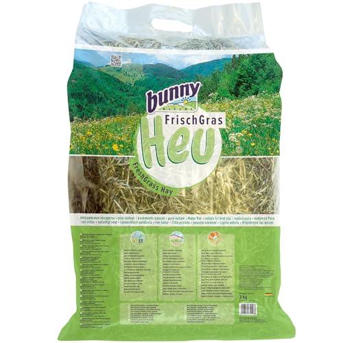 bunnyNature FrischGras Heu Natur Pur 3kg | Faserreich & Staubarm | Vielfalt an Gräsern & Kräutern | Ideal für Zwergkaninchen & Nagetiere | Ohne Zusätze bunnyNature FrischGras Heu Natur Pur 3kg | Faserreich & Staubarm | Vielfalt an Gräsern & Kräutern | Ideal für Zwergkaninchen & Nagetiere | Ohne Zusätze von Bunny
