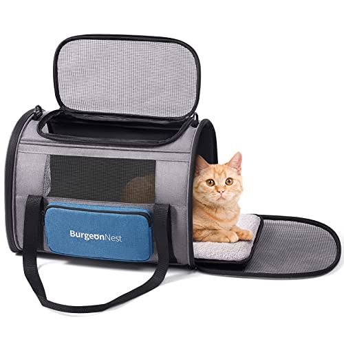 BurgeonNest Katzentragetasche für große Katzen, 9 kg, mittelgroße Katzen unter 11.3 kg, 2 Katzen und kleine Hunde mit einzigartiger Seitentasche, ausbruchsicher, mit 4 belüfteten Fenstern BurgeonNest Katzentragetasche für große Katzen, 9 kg, mittelgroße Katzen unter 11.3 kg, 2 Katzen und kleine Hunde mit einzigartiger Seitentasche, ausbruchsicher, mit 4 belüfteten Fenstern von BurgeonNest