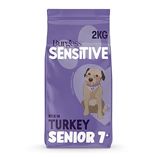 Burgess Sensitive Dry Senior 7+ Hundefutter mit viel Truthahn, 2 kg von Burgess Sensitive