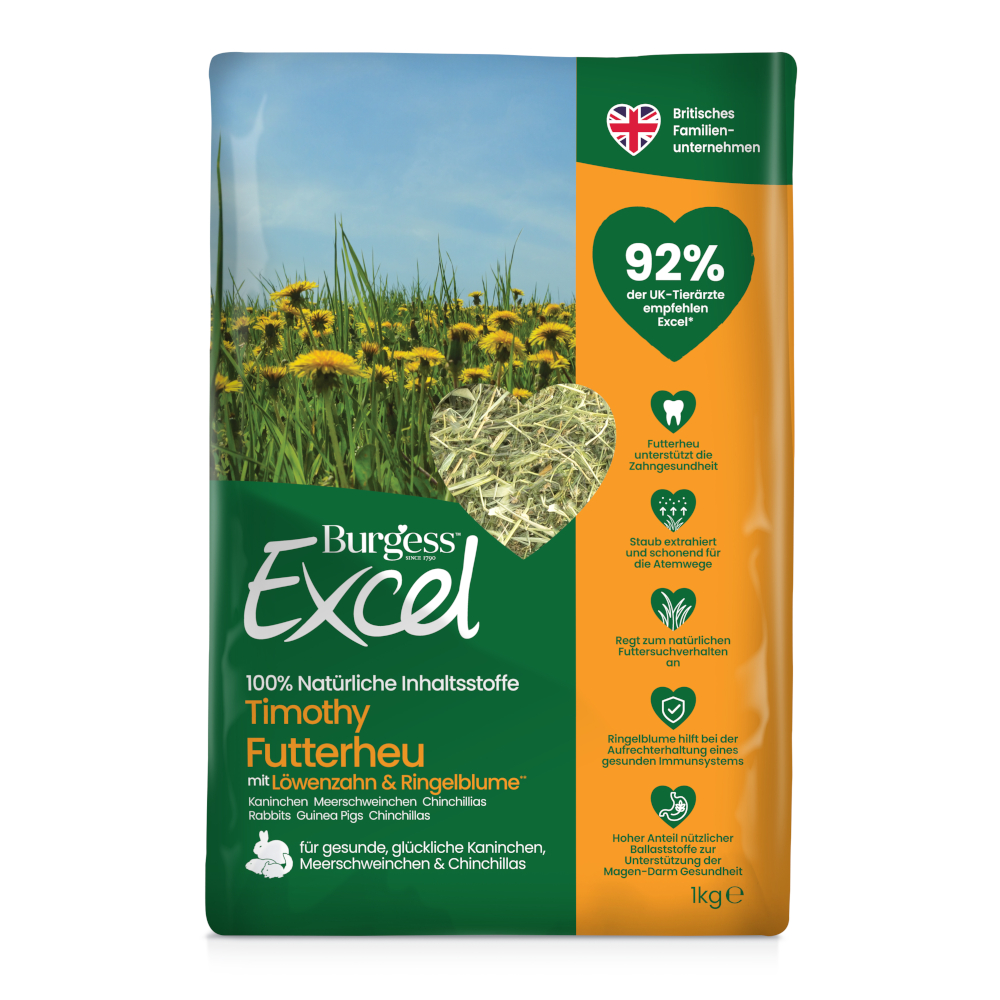 2-fach zooPunkte auf Burgess Excel  - Futterheu mit Löwenzahn und Ringelblume (1 kg) von Burgess