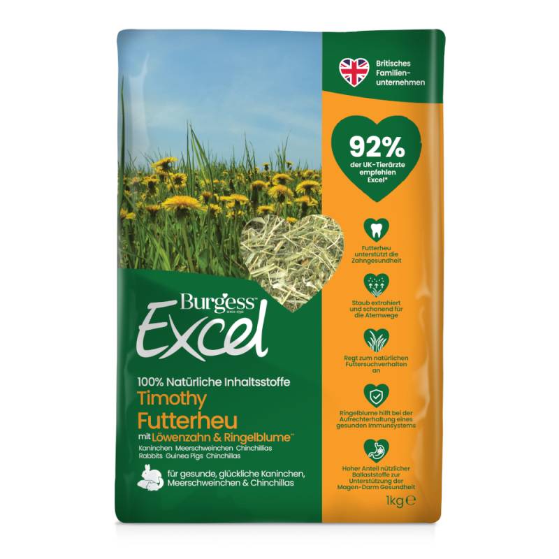 2-fach zooPunkte auf Burgess Excel  - Futterheu mit Löwenzahn und Ringelblume (1 kg) von Burgess